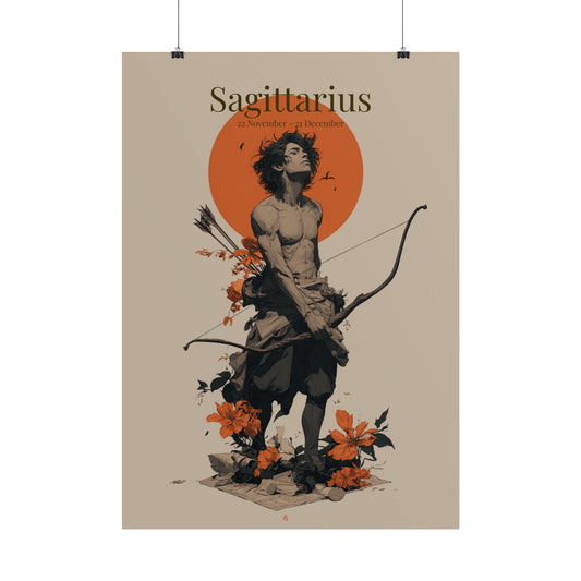 Sagittarius Zodiac Art Poster — Archer Astrological Wall Print