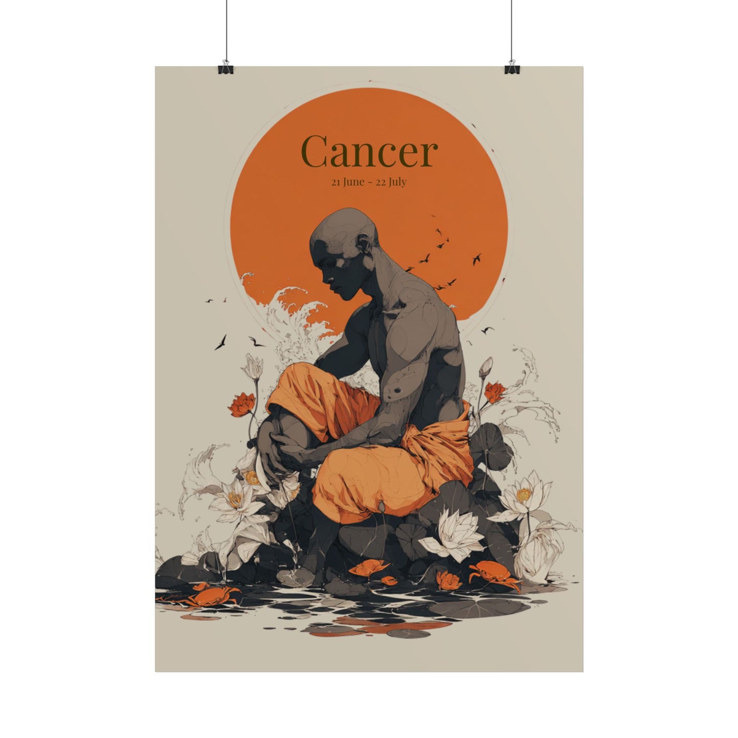 Cancer Zodiac Poster — Minimalist Astrological Art Print
