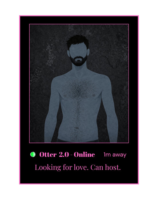 Otter 2.0 Embroidered Hoodie Vanaltine's Day Edition - Dating App Style - Looking for Love. Can Host.
