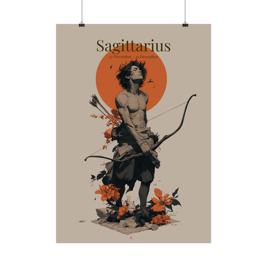 Sagittarius Zodiac Art Poster — Archer Astrological Wall Print
