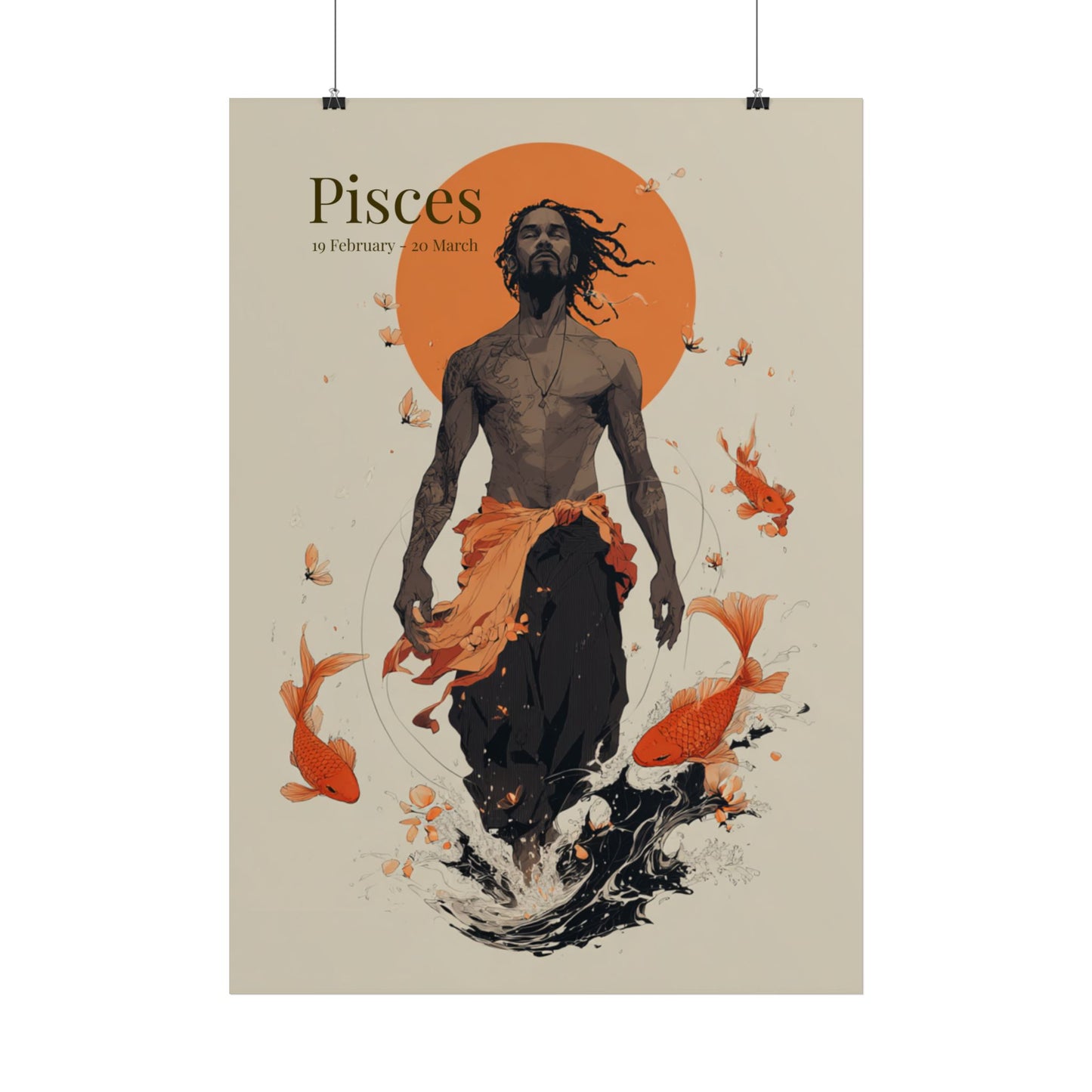Pisces Zodiac Poster — Stylish Astrological Wall Art (Feb 19–Mar 20)