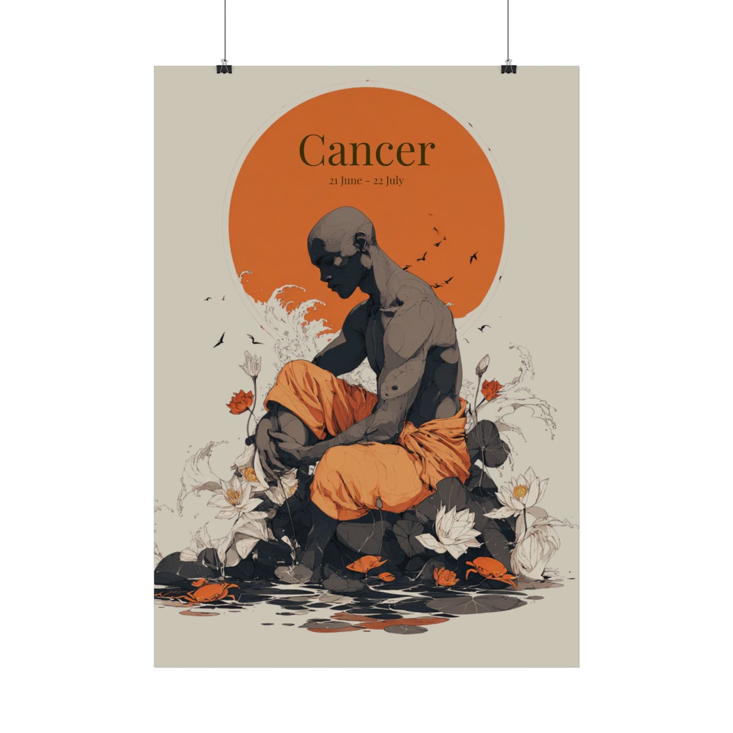 Cancer Zodiac Poster — Minimalist Astrological Art Print