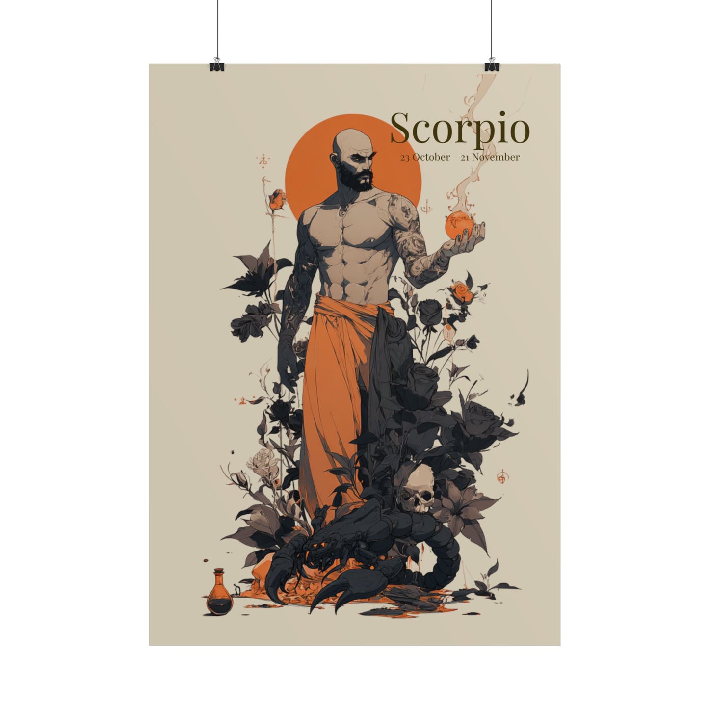 Scorpio Zodiac Poster — Dark Mystic Astrology Art Print