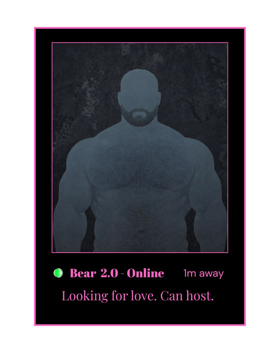 Bear 2.0 Embroidered Hoodie Vanaltine's Day Edition - Dating App Style - Looking for Love. Can Host.