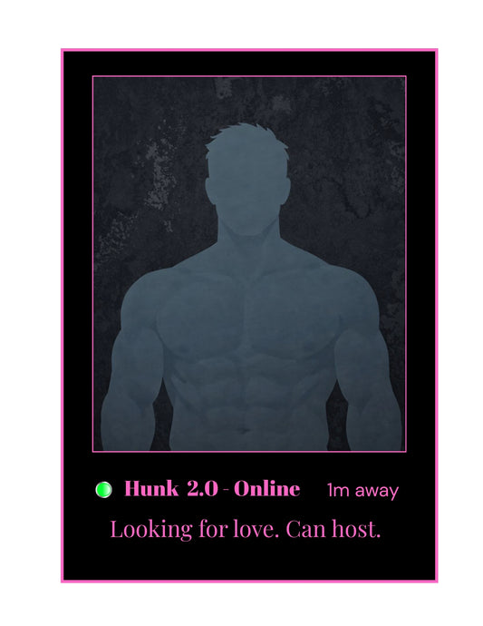 Hunk 2.0 Embroidered Hoodie Vanaltine's Day Edition - Dating App Style - Looking for Love. Can Host.