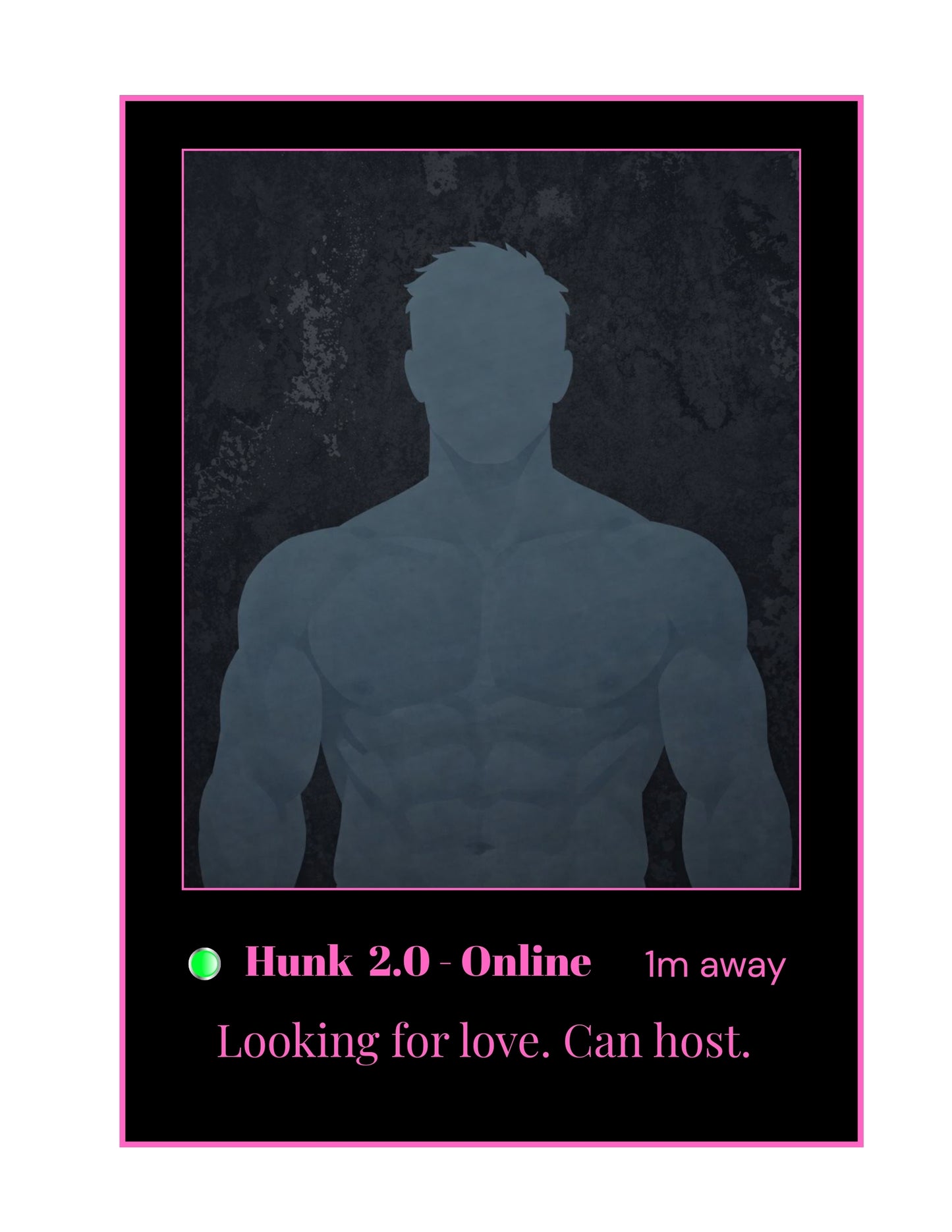 Hunk 2.0 Embroidered Hoodie Vanaltine's Day Edition - Dating App Style - Looking for Love. Can Host.