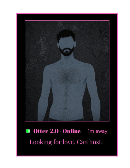 Otter 2.0 Embroidered Hoodie Vanaltine's Day Edition - Dating App Style - Looking for Love. Can Host.