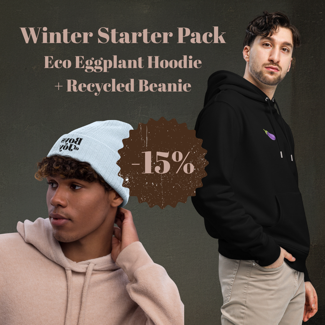 Winter Starter Pack – Eco Eggplant Hoodie + Recycled Beanie | Boys of Joy (Save 15%)