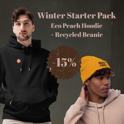 Winter Starter Pack – Eco Peach Hoodie + Recycled Beanie | Boys of Joy (Save 15%)