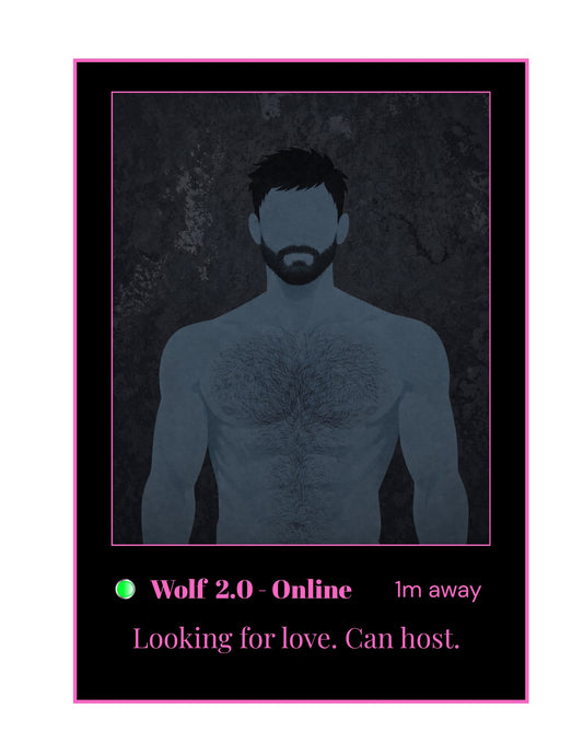 Wolf 2.0 Embroidered Hoodie Vanaltine's Day Edition - Dating App Style - Looking for Love. Can Host.