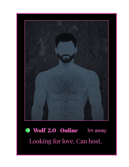 Wolf 2.0 Embroidered Hoodie Vanaltine's Day Edition - Dating App Style - Looking for Love. Can Host.